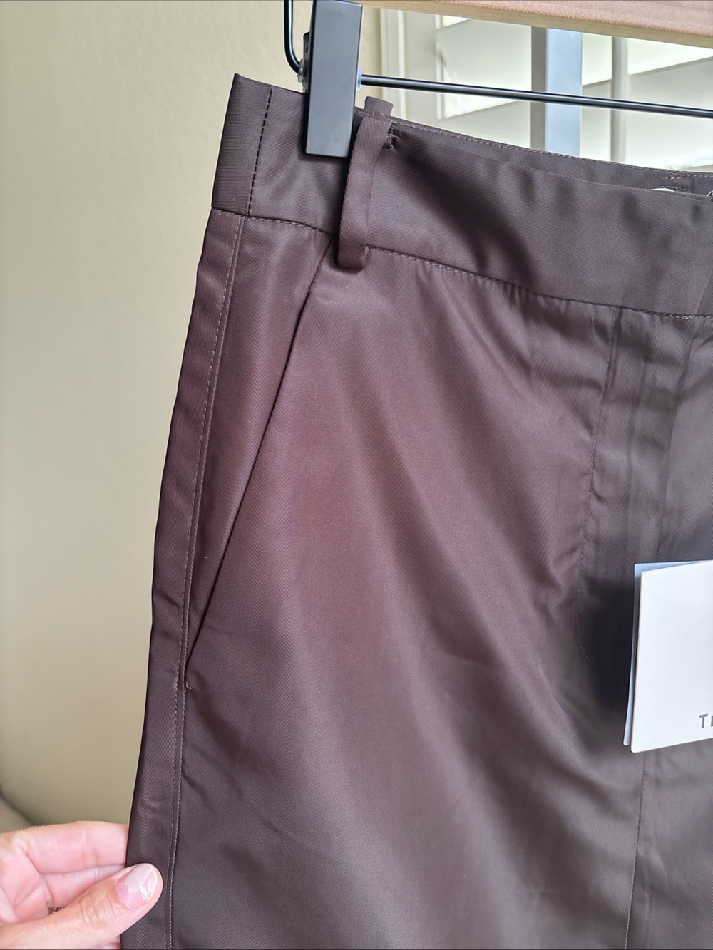 NWT Tibi Eco Nylon Midi Trouser Skirt Brown Size 00 - Picture 6 of 16
